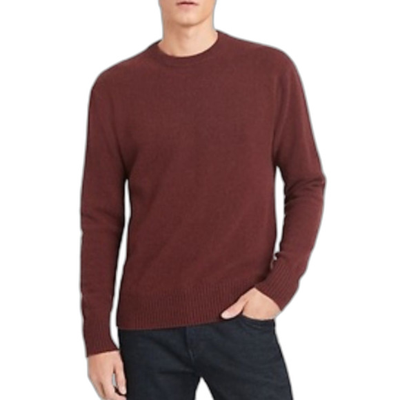 Banana Republic Burgundy Red Cotton Blend  Micro Thermal Crewneck Sweater Sz XXL - Picture 1 of 13